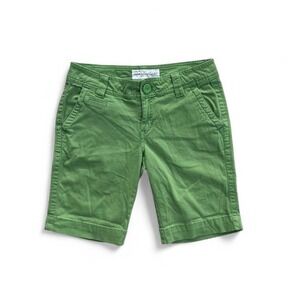 Preppy Green Y2K Cotton Chino Bermuda Shorts
